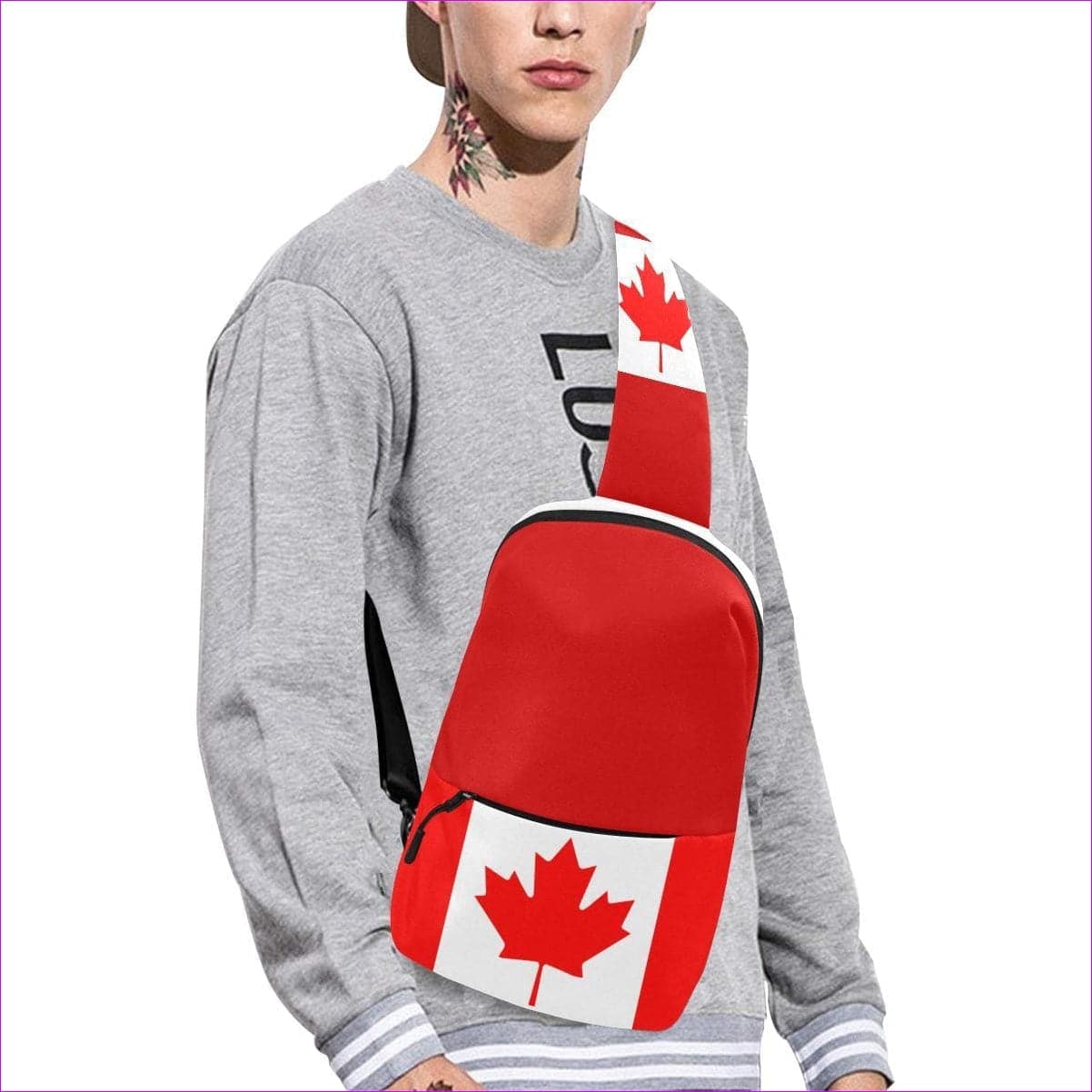 One Size Canada Flag Men's Chest Bag (Model 1678) - US, ZA, CA Flag Men's Chest Bag - chest bag at TFC&H Co.