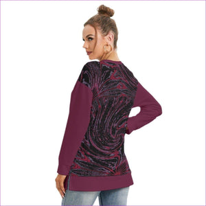 - Velvet Women's Side Split O-neck Sweatshirt - womens sweatshirt at TFC&H Co.