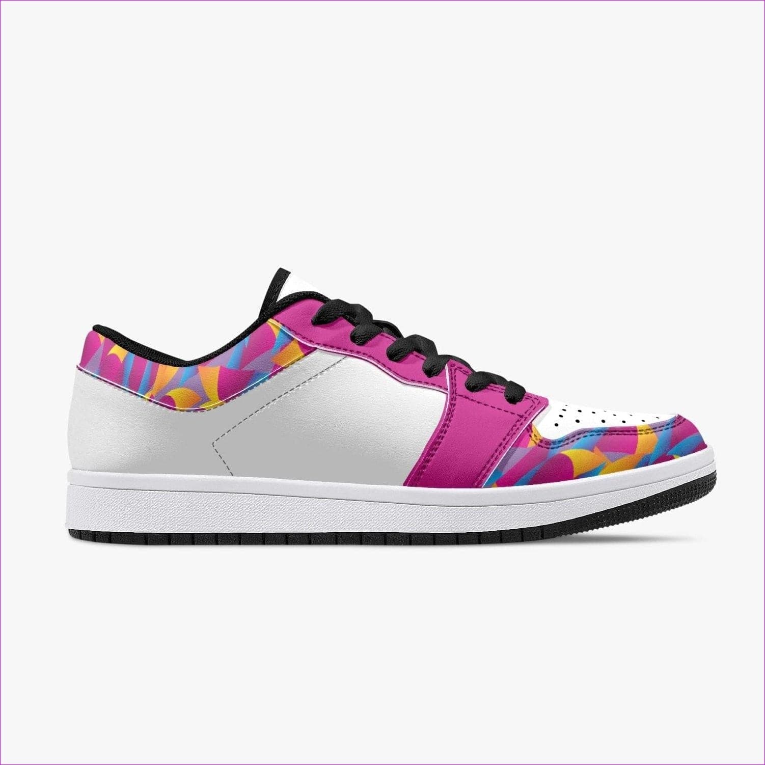 Vibrant Thang Low-Top Leather Sneakers - White/Black - women's shoe at TFC&H Co.