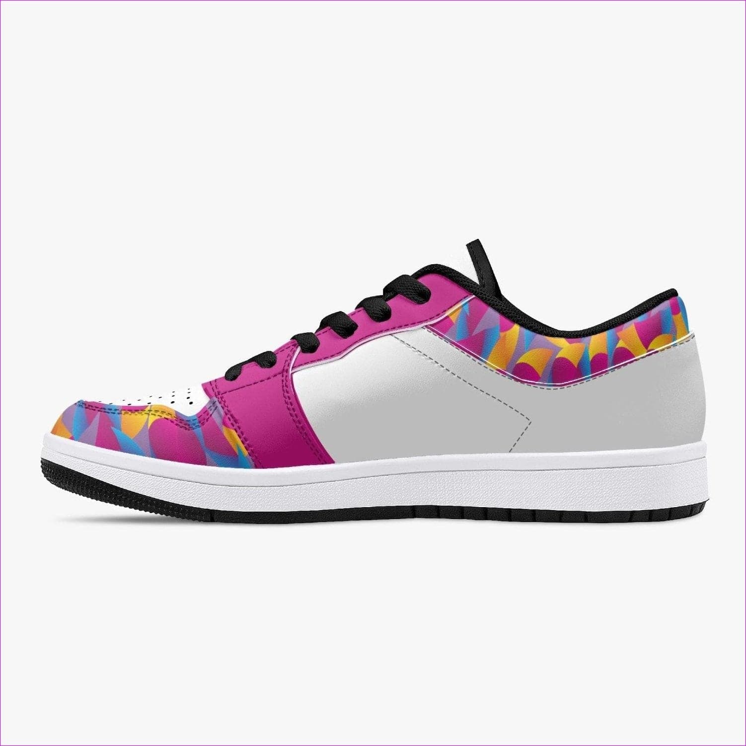 - Vibrant Thang Low-Top Leather Sneakers - White/Black - womens shoe at TFC&H Co.