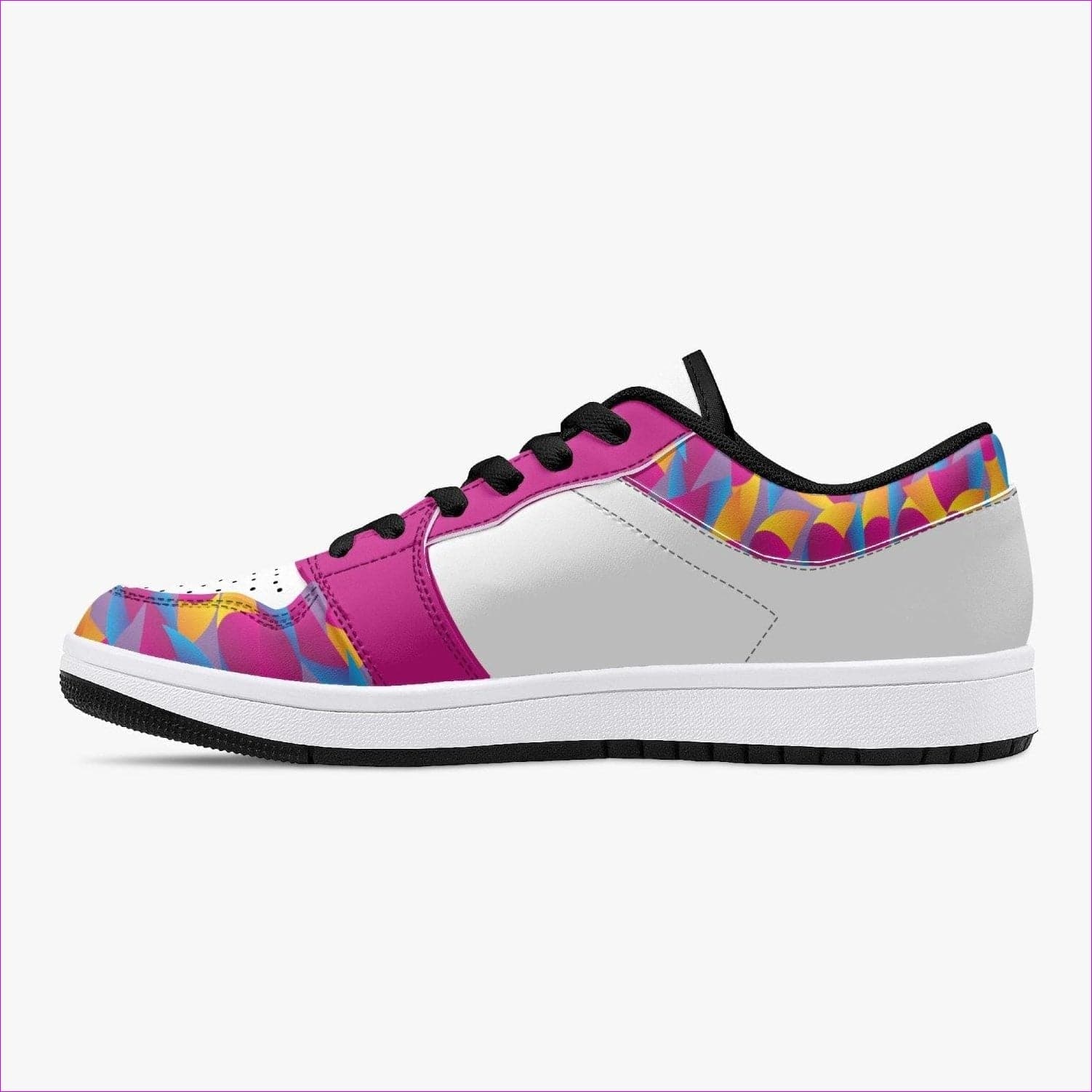 Vibrant Thang Low-Top Leather Sneakers - White/Black - women's shoe at TFC&H Co.