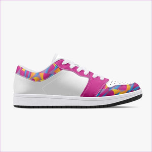 - Vibrant Thang Low-Top Leather Sneakers - White/Black - womens shoe at TFC&H Co.