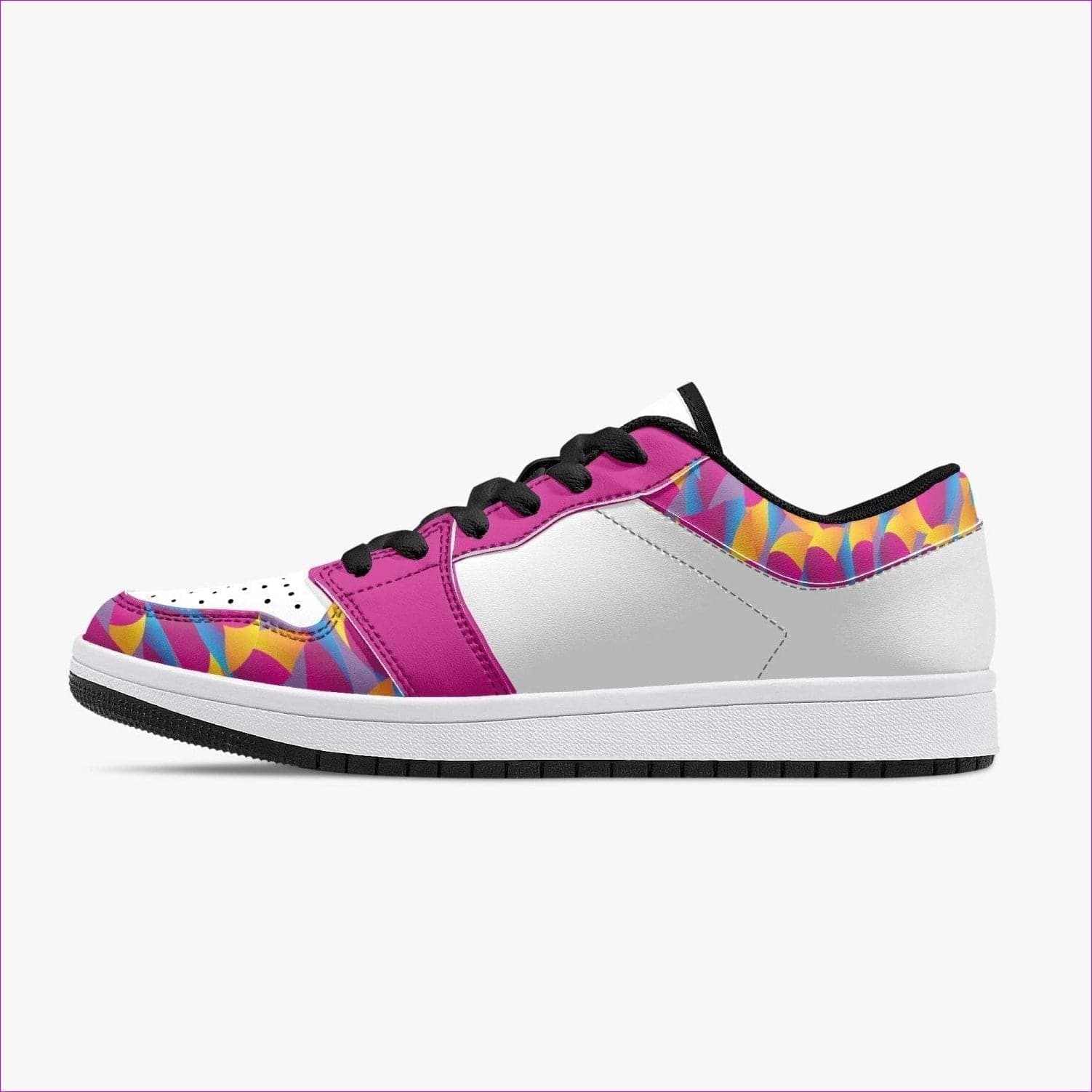 Vibrant Thang Low-Top Leather Sneakers - White/Black - women's shoe at TFC&H Co.
