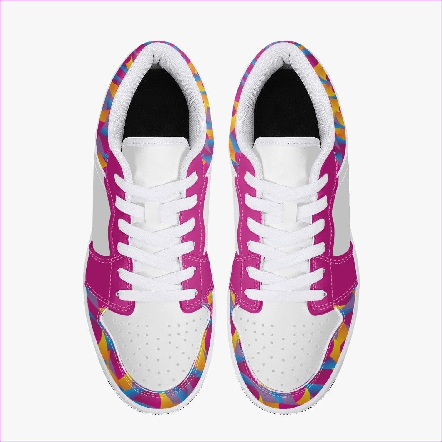 Vibrant Thang Low-Top Leather Sneakers - White/Black - women's shoe at TFC&H Co.