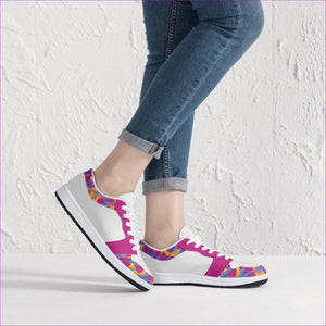 - Vibrant Thang Low-Top Leather Sneakers - White/Black - womens shoe at TFC&H Co.