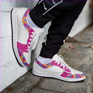 - Vibrant Thang Low-Top Leather Sneakers - White/Black - womens shoe at TFC&H Co.