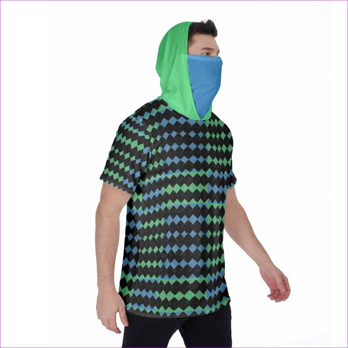 multi-colored Vitral Men's T-Shirt With Mask - Men's Hoodies at TFC&H Co.