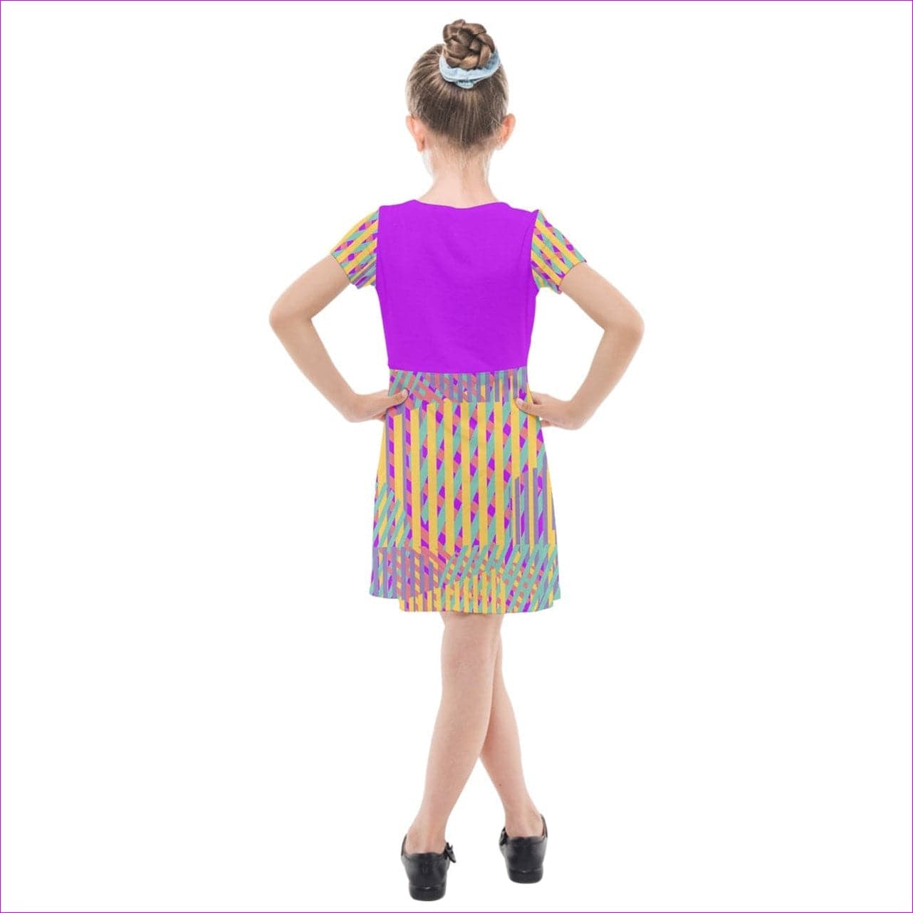 Vivid Weaved Kids Girls Cross Web Dress - kid's dress at TFC&H Co.