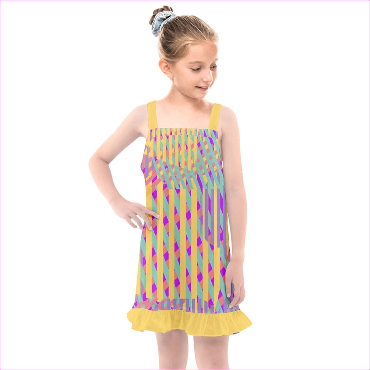 - Vivid Weaved Kids Girls Overall Dress - kids dress at TFC&H Co.