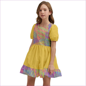 - Vivid Weaved Kids Girls Short Sleeve Dolly Dress - kids dress at TFC&H Co.
