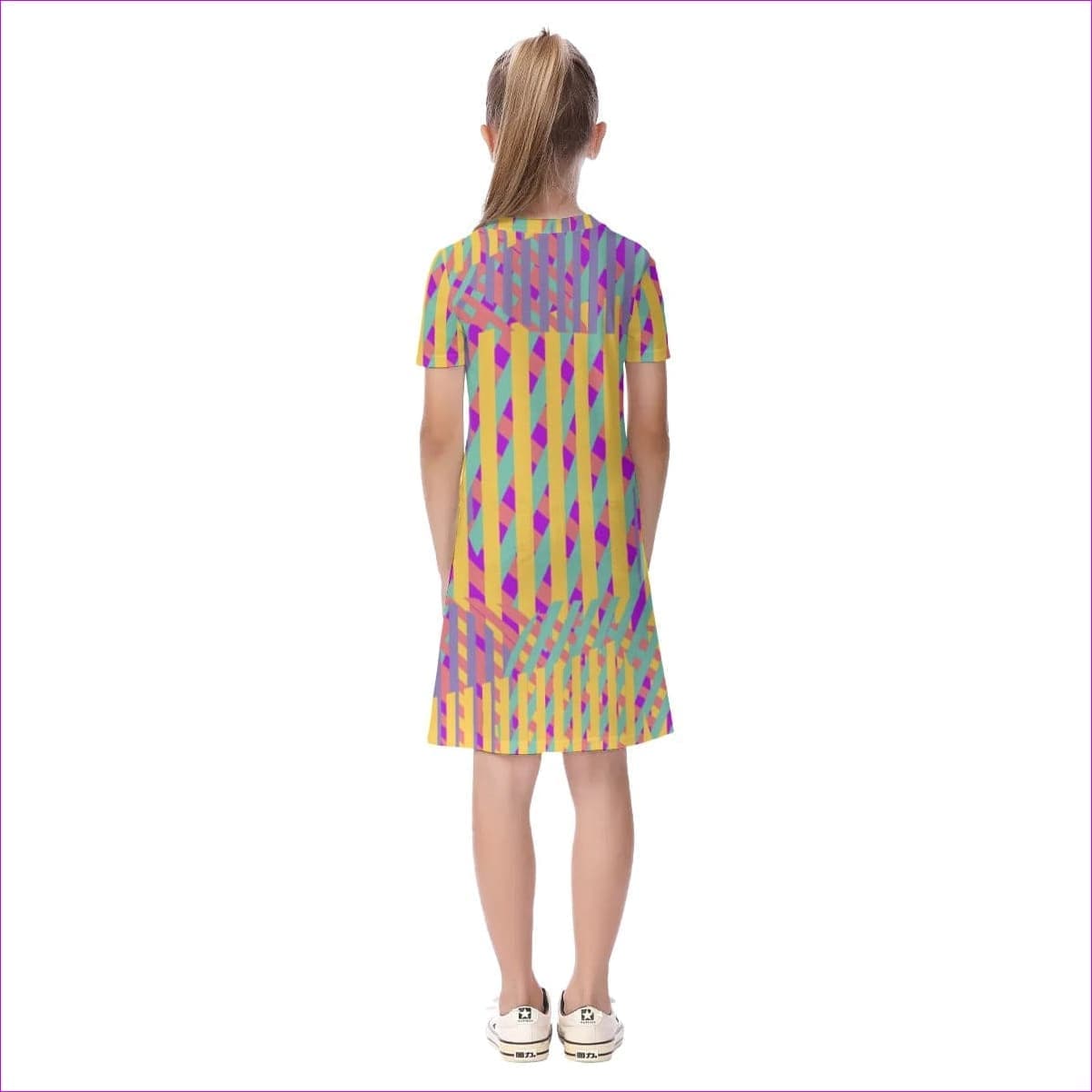 - Vivid Weaved Kids Girls Short Sleeve Dress - kids dress at TFC&H Co.