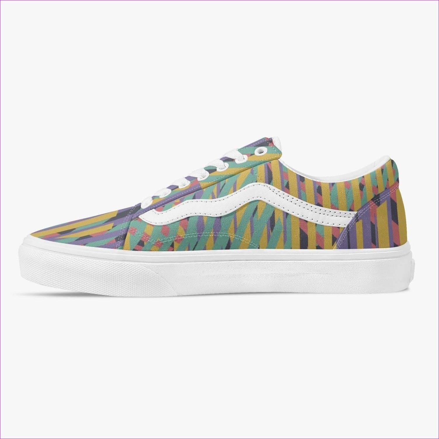 Vivid Weaved Trendy Low-Top Canvas Sneakers - women's low-top canvas shoe at TFC&H Co.