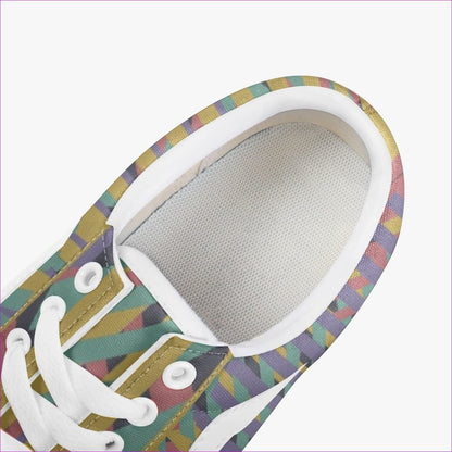 Vivid Weaved Trendy Low-Top Canvas Sneakers - women's low-top canvas shoe at TFC&H Co.