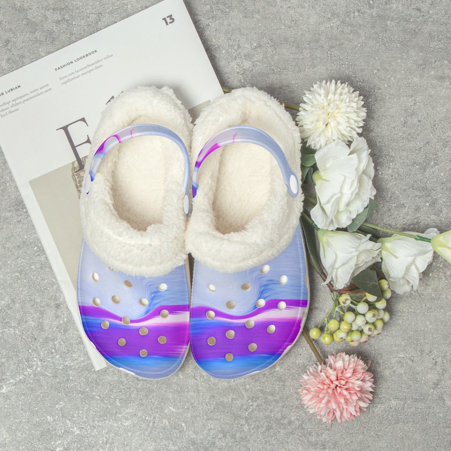 - Water Color Fluff Lined Clogs - womens clogs at TFC&H Co.