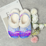 White - Water Color Fluff Lined Clogs - womens clogs at TFC&H Co.