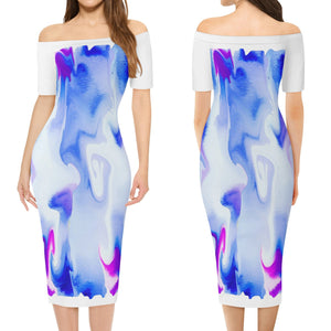 - Water Color Women's Off The Shoulder Dress - womens dress at TFC&H Co.