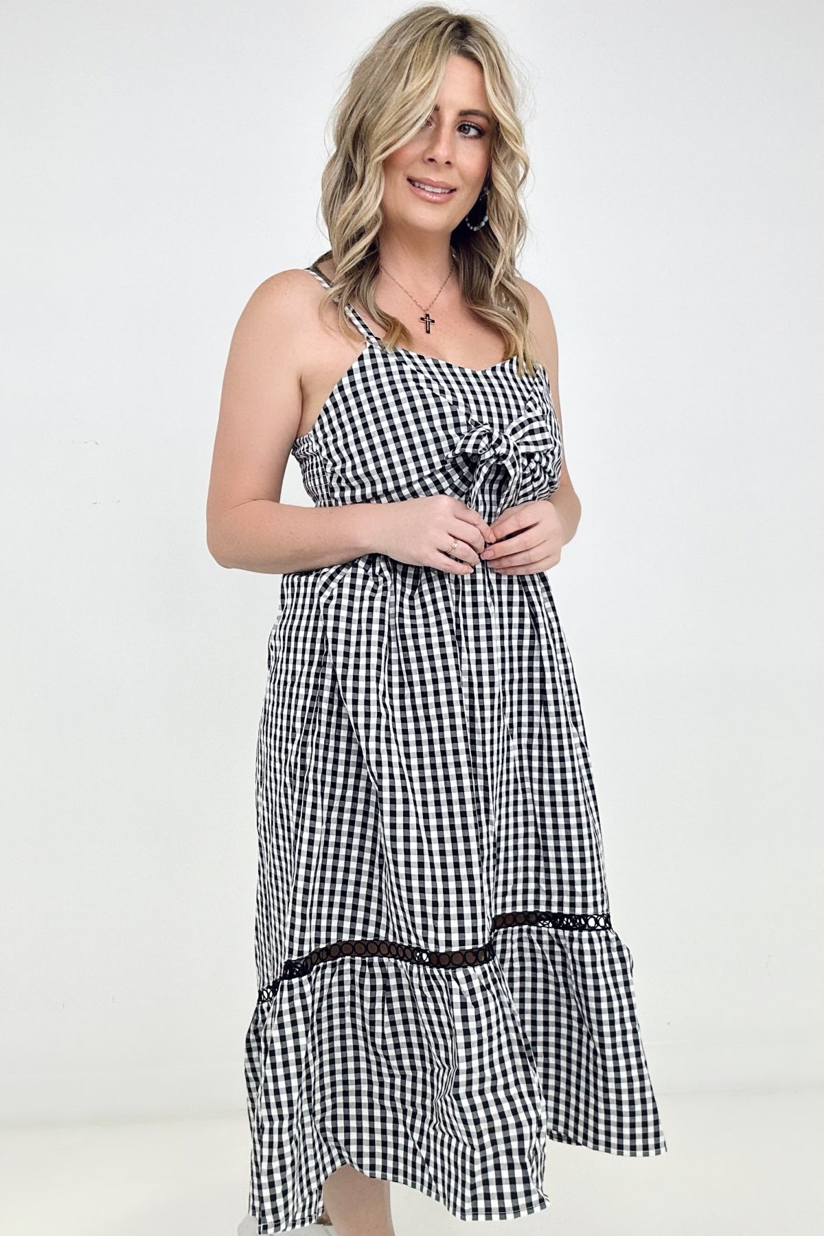 - White Birch Sleeveless Plaid Woven Dress - Ships from The US - Womens Midi Dresses at TFC&H Co.