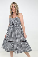 BLACK White Birch Sleeveless Plaid Woven Dress - Ships from The US - Women's Midi Dresses at TFC&H Co.