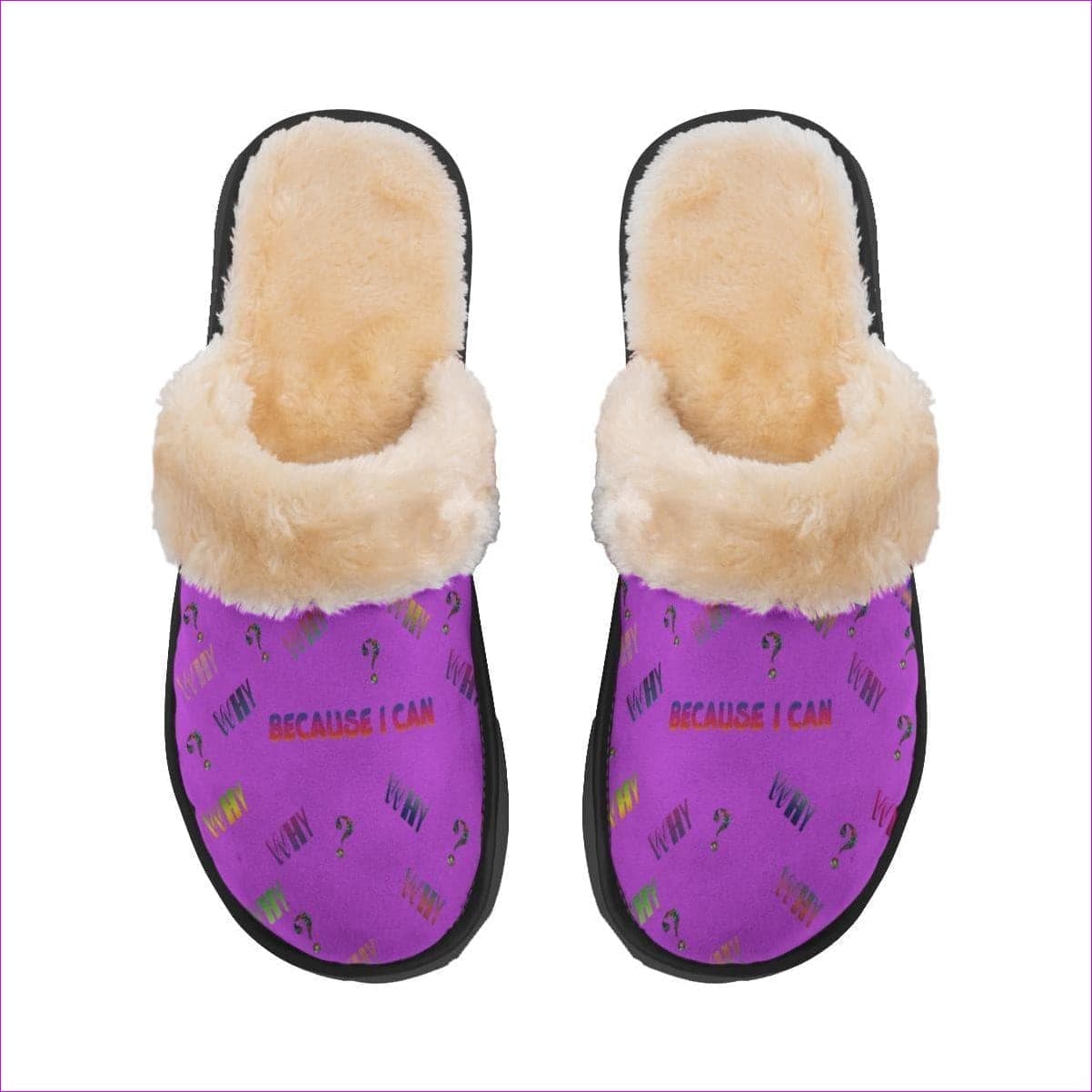 - Women's "Because I Can" Home Plush Slippers - womens slippers at TFC&H Co.