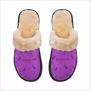 - Women's "Because I Can" Home Plush Slippers - womens slippers at TFC&H Co.