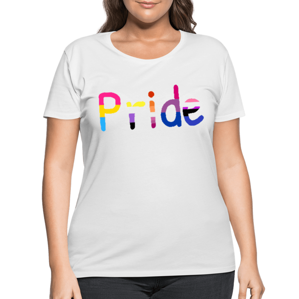 white - Women’s Curvy Pride T-Shirt - Women’s Curvy T-Shirt | LAT 3804 at TFC&H Co.