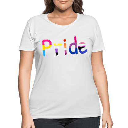 white Women’s Curvy Pride T-Shirt - Women’s Curvy T-Shirt | LAT 3804 at TFC&H Co.