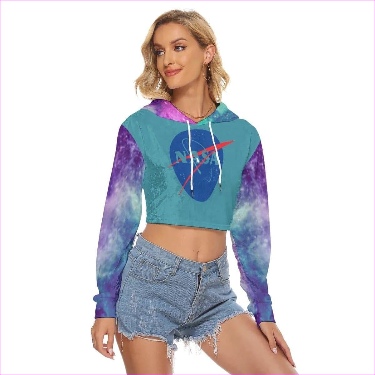 Nasa hoodie crop top best sale