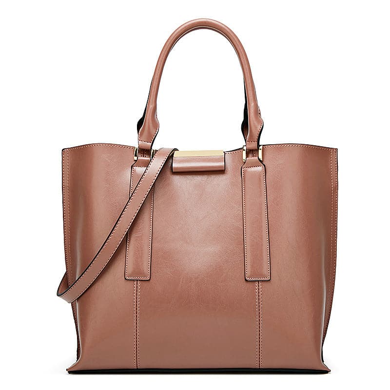 Meat Pink - Women's Oil Wax Leather Handbag - handbag at TFC&H Co.