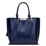 blue - Women's Oil Wax Leather Handbag - handbag at TFC&H Co.