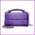 Purple - Women Snake Skin Genuine Leather Chain Shoulder Bag Crossbody Bag Handbag Long Wallet - Cross body Bags at TFC&H Co.