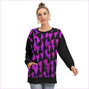 Purple - Womens Royal Tri Prism Side Split O-neck Sweatshirt - womens sweatshirt at TFC&H Co.