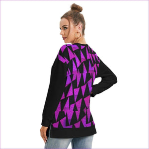 - Womens Royal Tri Prism Side Split O-neck Sweatshirt - womens sweatshirt at TFC&H Co.