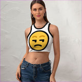 White - Yeah...Whatever Women's Cropped Slim Racer Tank Top - womens crop top at TFC&H Co.