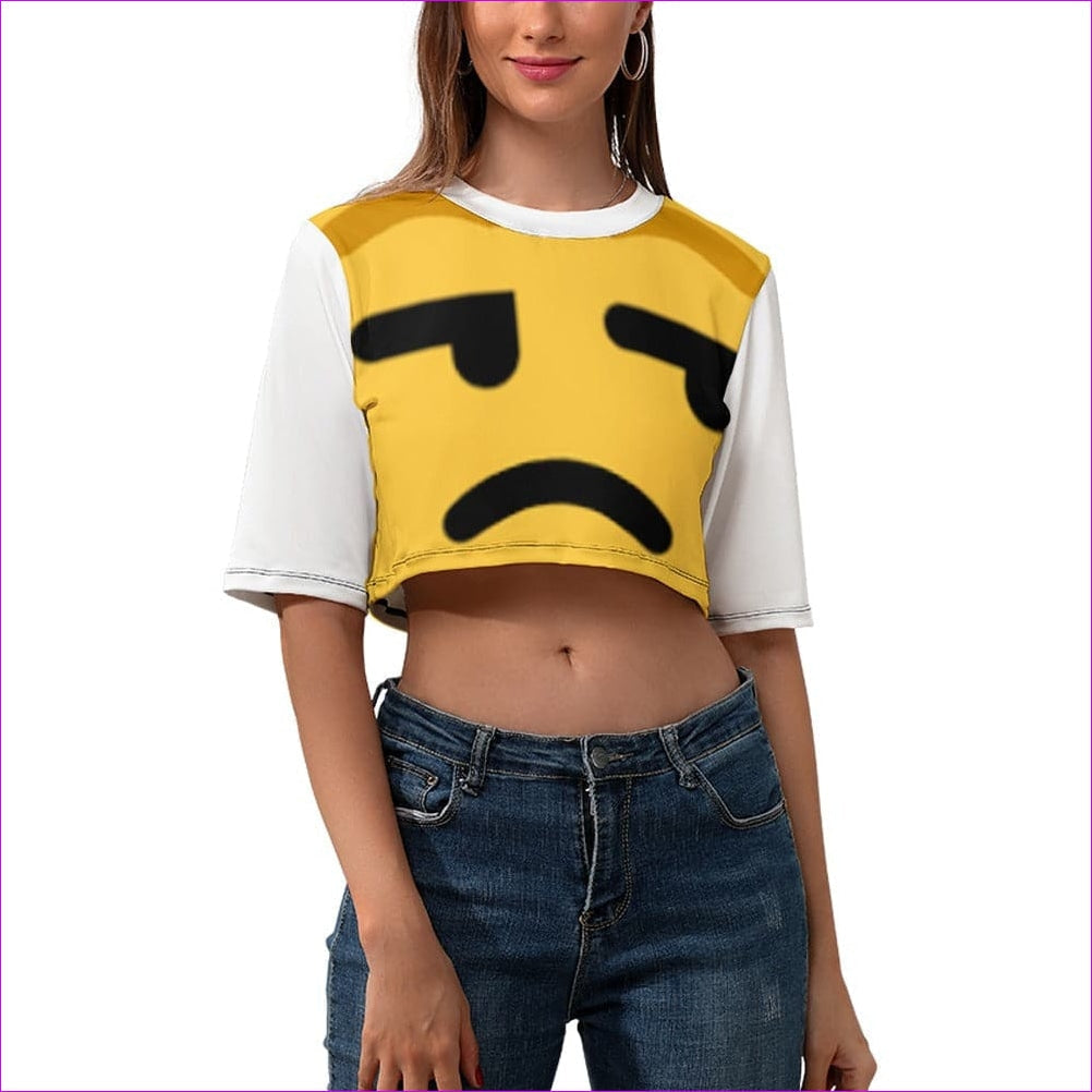 White-Full Face Cover - Yeah...Whatever Women's Cropped T-Shirt - 2 options - womens crop top at TFC&H Co.