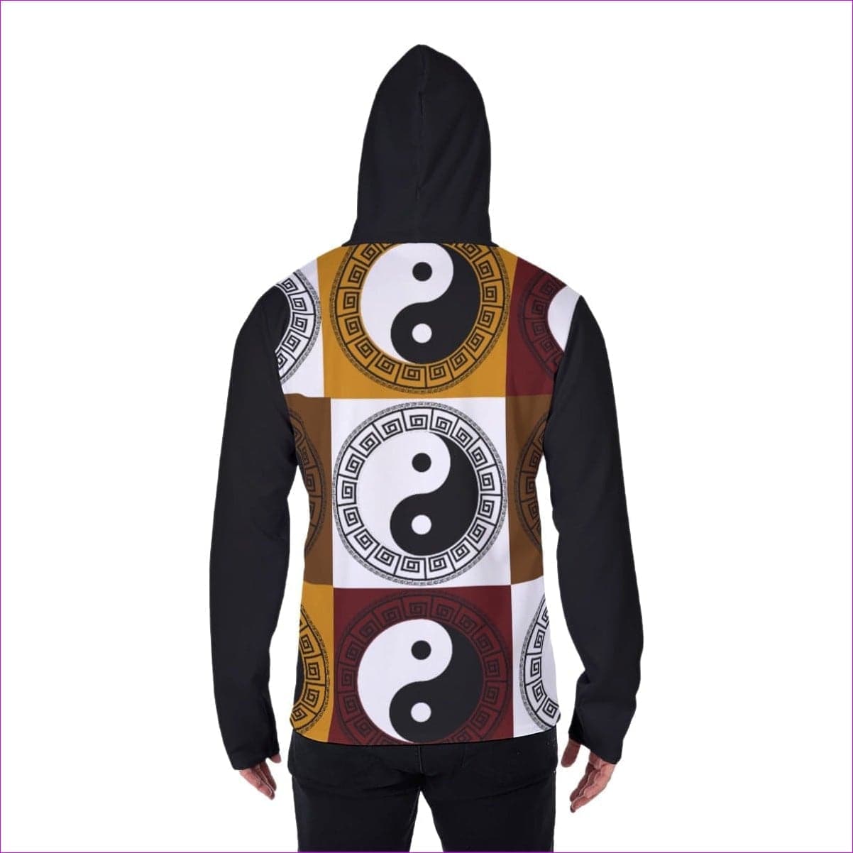 Yin & Yang Men's Heavy Fleece Hoodie With Face Mask - men's hoodie with face mask at TFC&H Co.