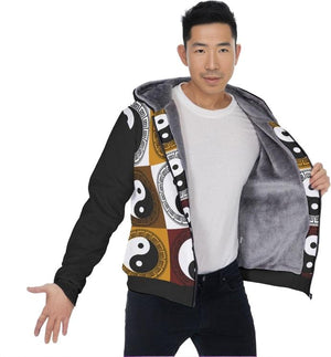 - Yin & Yang Men's Sherpa Fleece Zip Up Hoodie - mens sherpa hoodie at TFC&H Co.