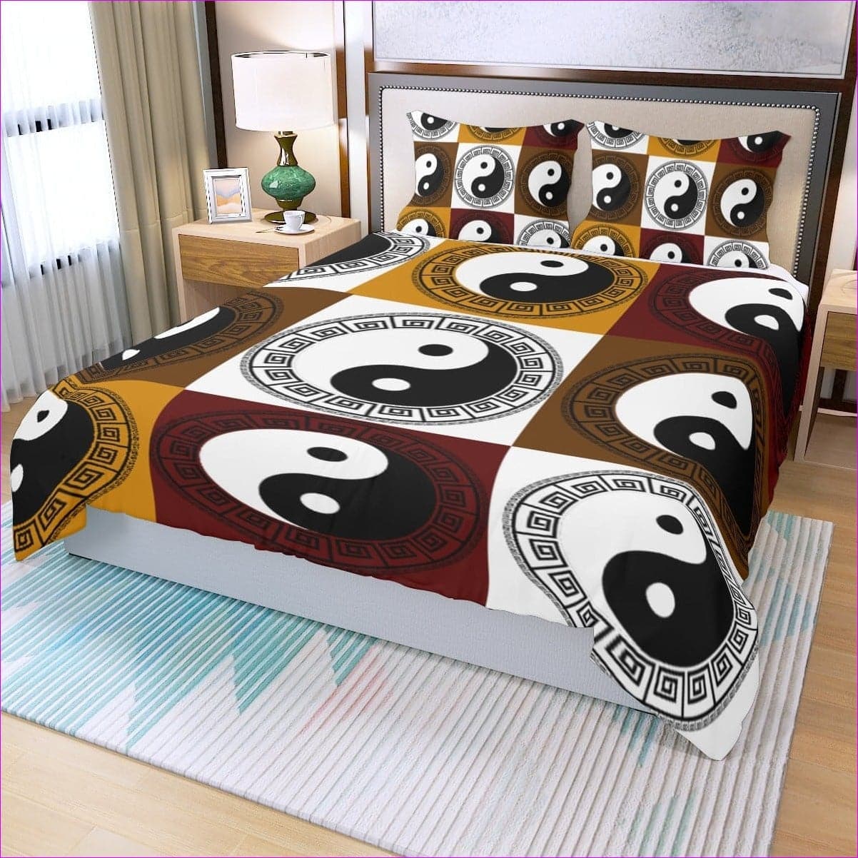 Yin Yang Three Piece Duvet Cover Set - duvet set at TFC&H Co.