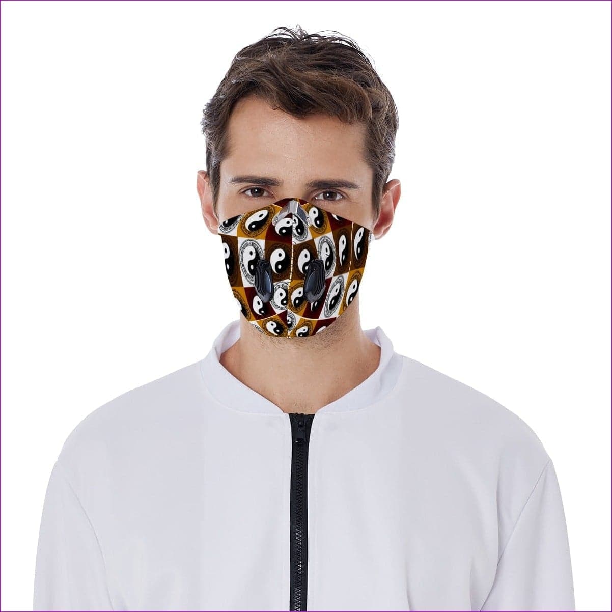 Yin & Yang Velcro Face Mask with Valves - face mask at TFC&H Co.