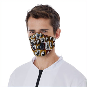 M multi-colored - Yin & Yang Velcro Face Mask with Valves - face mask at TFC&H Co.