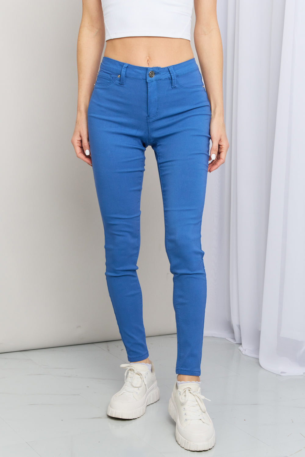 - YMI Jeanswear Kate Hyper-Stretch -Rise Skinny Jeans in Electric Blue - Ships from The US - womens jeans at TFC&H Co.