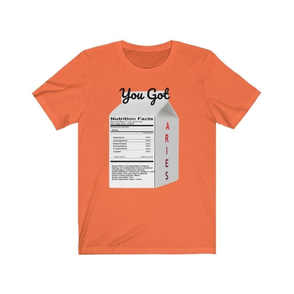 Orange - Bold You Got Aries Zodiac Unisex Tee: Ignite Your Fire Sign Style! - Unisex T-Shirt at TFC&H Co.