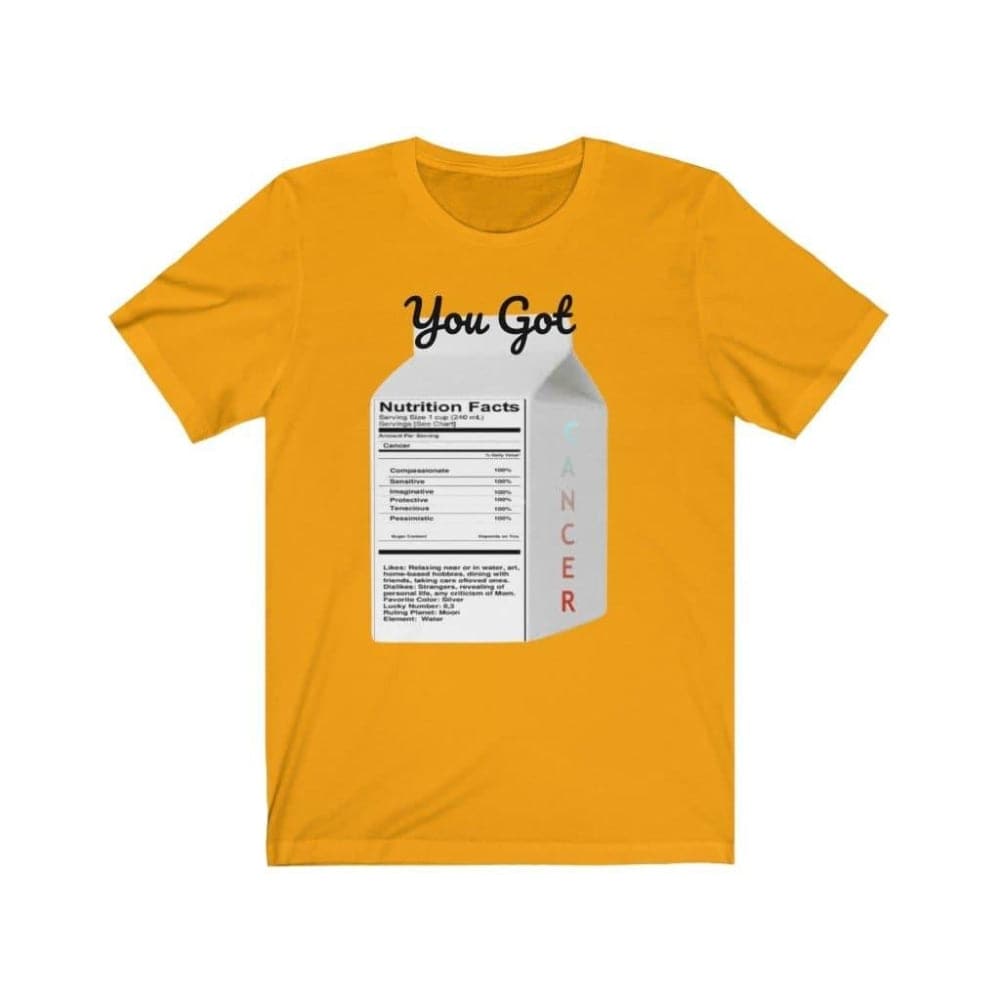 Gold You Got Cancer Unisex Jersey Short Sleeve Tee Voluptuous (+) Size Available - Unisex T-Shirt at TFC&H Co.