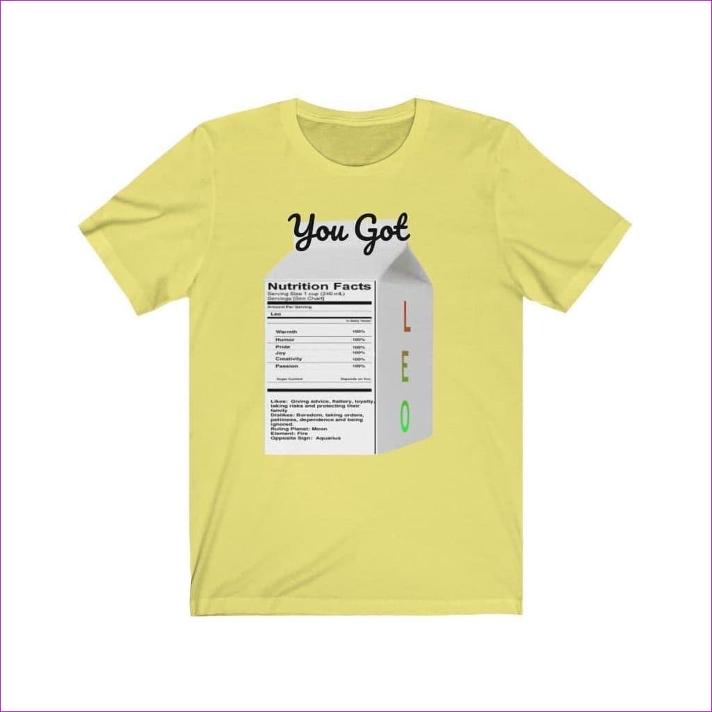 Yellow You Got Leo Unisex Jersey Short Sleeve Tee Voluptuous (+) Size Available - Unisex T-Shirt at TFC&H Co.