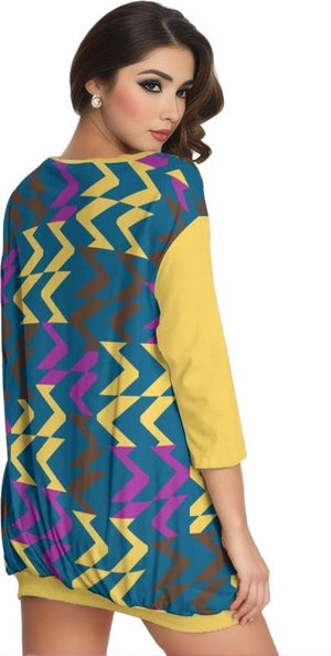 - Zig & Zag Women's Sweatshirt With Irregular Pleated Hem - womens sweatshirt at TFC&H Co.