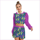 multi-colored - Zig & Zag Women's & Teen's Hoodie And Short Set - womens cropped hoodie & short set at TFC&H Co.